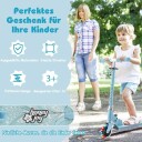 Barnescooter med LED hjul og sammenleggbart styre høydejusterbar barnescooter lyseblå