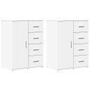  Skjenker 2 stk hvit 59x39x80 cm konstruert tre
