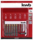 KWB 10 Deler Stikksagbladsett for Tre og Metall med 50mm Bladbredde