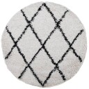  Flossteppe med lang luv moderne kremhvit og svart Ø 280 cm 8721012229822