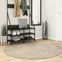 Teppe ISTAN med lang luv skinnende utseende beige Ø 160 cm