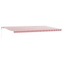 Automatisk Uttrekkbar Markise Rød og Hvit Stripe 600x350 cm