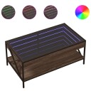  Salongbord med Infinity LED brun eik 90x50x38 cm 847711