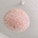 Umage Eos lampeskjerm med fjær, rosa, Ø65 cm