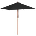 vidaXL Parasoll med trestang 150x200 cm svart