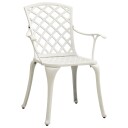  Hagestoler 6 stk støpt aluminium hvit 3216321