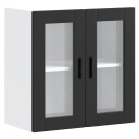  Veggmontert kjøkkenskap med glassdør Porto svart 8721158424945