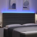  LED Hodegjerde Linjer Design Mørkegrå 100 cm Stoff