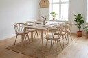 Tyrö spisegruppe 190 cm Whitewash med 6 stk. Tyrö karmstoler med pute   Whitewash