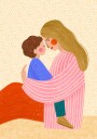 Loving Mother Child Embrace Plakat / 50x70