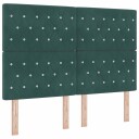  Box Spring Seng med Madrass Mørkegrønn 140x200 cm Fløyel
