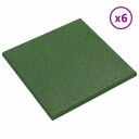 vidaXL Fallbeskyttelsesfliser 6 stk. Grønn 50 x 50 cm Gummi