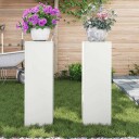  Utendørs Plantestativ 2 stk Hvit 24x24x75 cm Stål