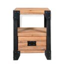 vidaXL Nattbord heltre akasie stål 40x30x54 cm