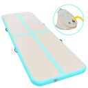 vidaXL Oppblåsbar gymnastikkmatte med pumpe 800x100x10 cm PVC grønn
