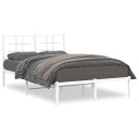 vidaXL Sengeramme i metall med hodegavl hvit 120x200 cm 8721012304079