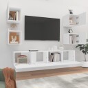 vidaXL TV-skapsett 6 deler hvit konstruert tre