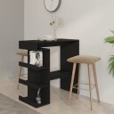 vidaXL Barbord med oppbevaringsstativ svart 100x50x101,5 cm sponplate