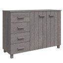 vidaXL Skjenk HAMAR lysegrå 113x40x80 cm heltre furu