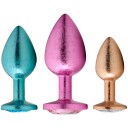baseks Metal Flake Jewel Analplugg Sett - Forskjellige farger