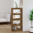 vidaXL Bokhylle/romdeler brun 60x30x135,5 cm heltre furu