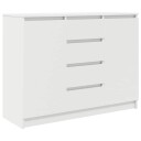  Skjenk med skuffer hvit 100,5x35x76 cm konstruert tre