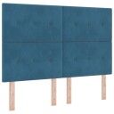  Box Spring Seng med Madrass Mørk Blå 140x200 cm Fløyel