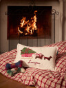 Dog Sleigh pute bomullsfløyel hvit 30x50 cm