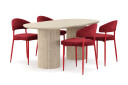 Scandinavian Choice Kopparbo Spisebord Travertin look med 4 stk Jairam Matstkolar Beige