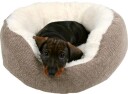 Trixie Yuma 45 cm Hundeseng og Katteseng - Myk Fleece i Hvit og Brun