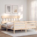 vidaXL Sengeramme med hodegavl 5FT King Size heltre