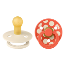 BIBS Pacifier Studio Colour Polka Mix Latex Ivory/Tango Size 1 2p