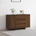  Serviesskap med skuff brun eik 120 x 41 x 75 cm Konstruert tre