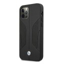 BMW Lærdeksel med Perforerte Sider for iPhone 12 Pro Max 6,7" Svart