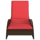 vidaXL Solseng med pute brun 60x205x73 cm polyrotting