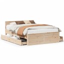  Sengeramme uten madrass med hodegavl 140x190 cm heltre furu 8721158382160