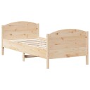 vidaXL Sengeramme med hodegavl 75x190 cm heltre furu 8721012427709