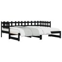 vidaXL Uttrekkbar dagseng svart 2x(90x190) cm heltre furu 8721012233690