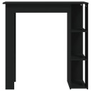 vidaXL Barbord med hylle svart 102x50x103,5 cm sponplate