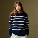 O.A.D. Blaatrøie No 3 - Striped Navy-White Blå S