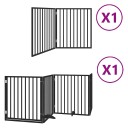Vidaxl Hundeport Sammenleggbar 6 Paneler Svart 480 cm Poppeltre