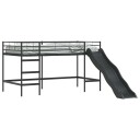  Barneseng med sklie Svart og Anthracite 90 x 200 cm