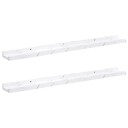  Vegghylle 2 pcs Hvit marmor 80 x 9 x 3 cm Konstruert tre