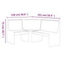 vidaXL Hjørnebenk 151 cm heltre furu hvit