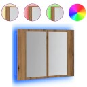 vidaXL Speilskap med LED artisan eik 60x12x45 cm konstruert tre