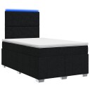 vidaXL LED boksseng med madrass Svart 120 x 190 cm Stoff