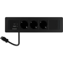 DELTACO OFFICE Recessed Outlet Box,3outlets,1x21W A+C USB,GST18