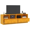  TV-benker 2 stk sennepsgul 67x39x44 cm stål