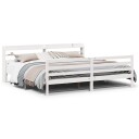  Sengeramme med hodegavl hvit 200x200 cm heltre furu 3306693