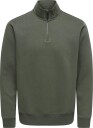 ONLY & SONS Onsceres Half Zip Sweat Noos   Khaki green   S